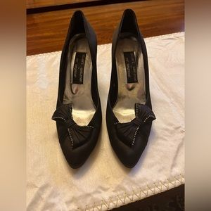 Stuart Weitzman Mr Seymour Stiletto Satin & Rhinestone Heels